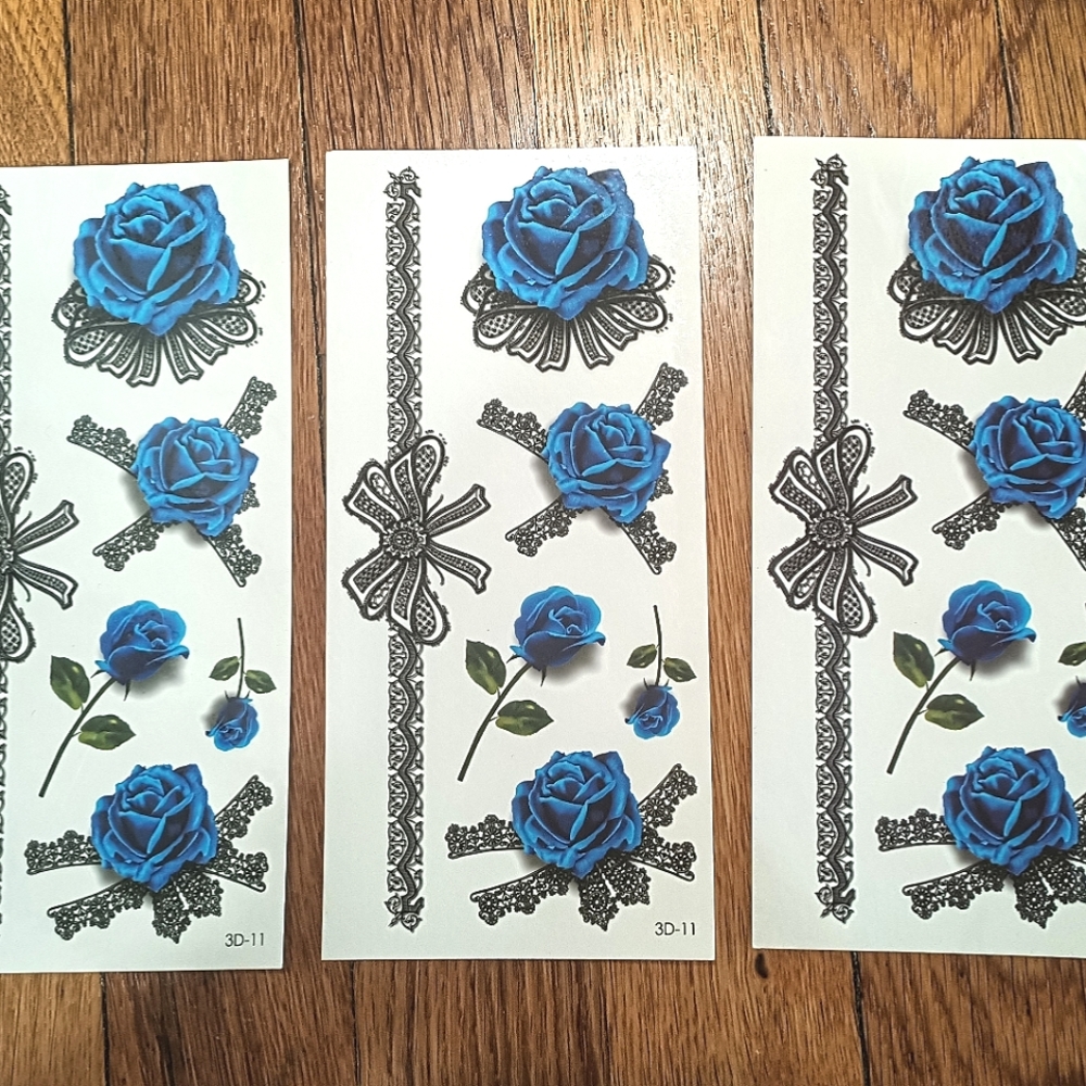 Temporary Tattoos Realistic Rose 3D